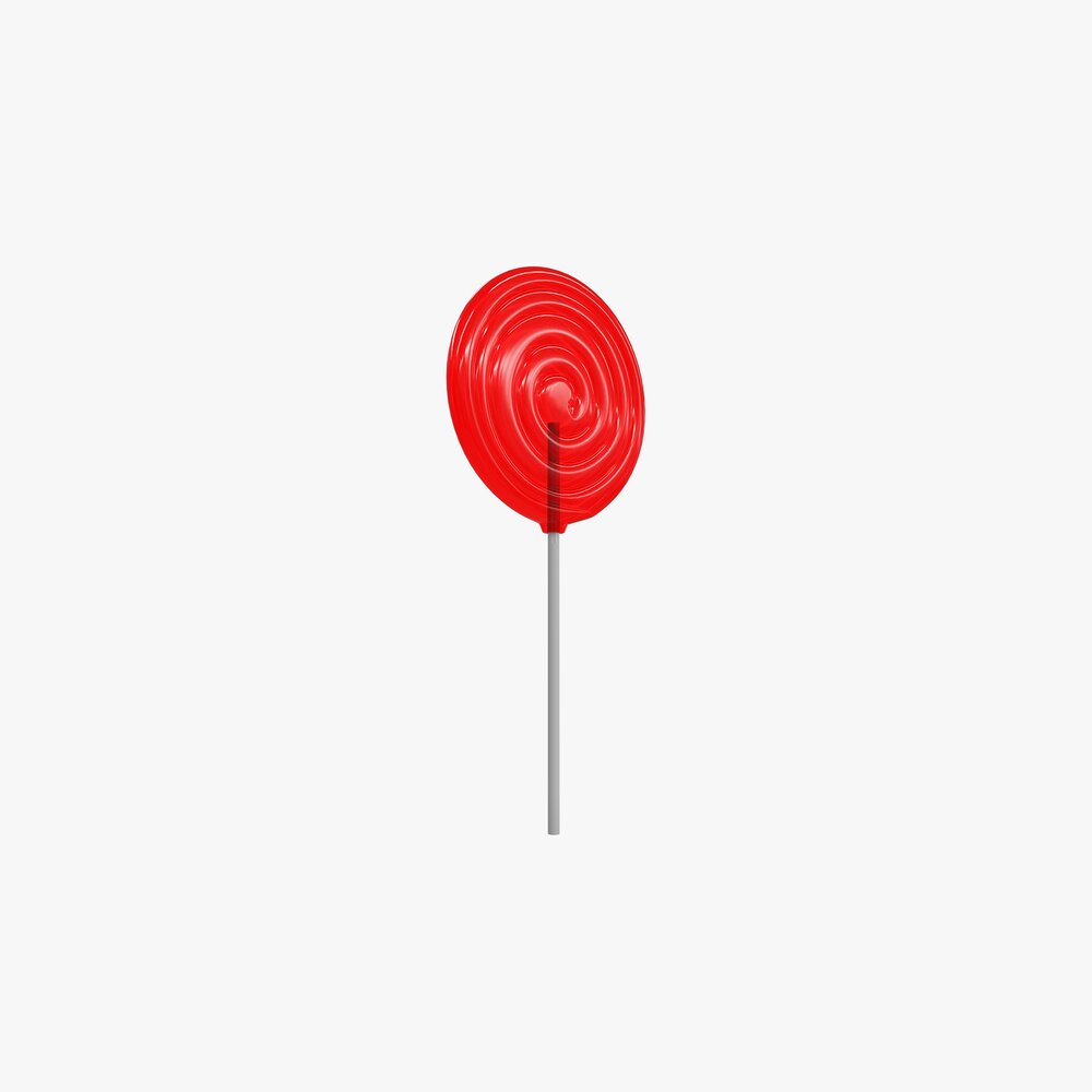 Red Big Candy Lollipop 3D model