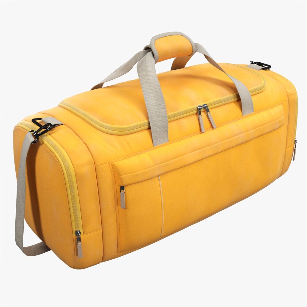Duffel Travel Sport Bag Yellow 3D model
