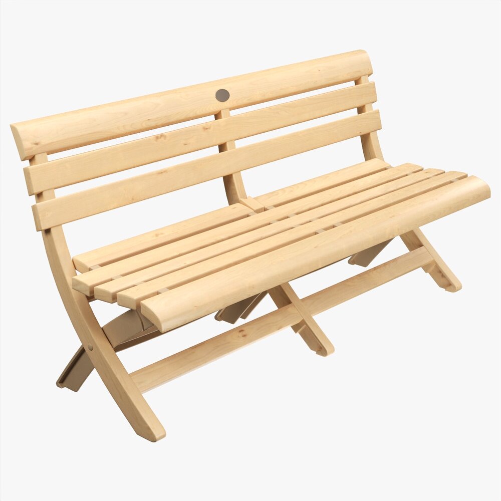 Faux Wood Bench 3D 모델 