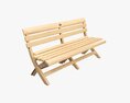 Faux Wood Bench Modèle 3d