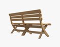 Faux Wood Bench 3D-Modell