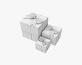 Gift Boxes Wrapped With Bow Red White Modello 3D