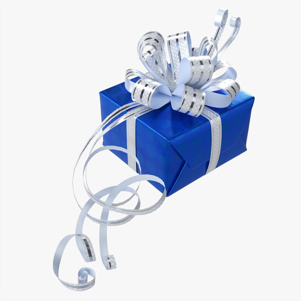 Gift Box With Ribbon 04 3D model