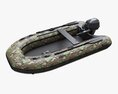 Inflatable Boat 02 Camouflage With Outboard Boat Motor 3D модель
