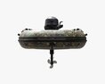 Inflatable Boat 02 Camouflage With Outboard Boat Motor Modello 3D