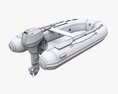 Inflatable Boat 02 Camouflage With Outboard Boat Motor 3D модель