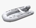 Inflatable Boat 02 Camouflage With Outboard Boat Motor 3D 모델 