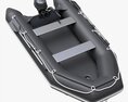 Inflatable Boat 03 Black With Outboard Boat Motor Modello 3D