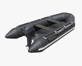 Inflatable Boat 03 Black With Outboard Boat Motor 3d model