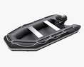 Inflatable Boat 03 Black With Outboard Boat Motor Modelo 3d