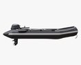 Inflatable Boat 03 Black With Outboard Boat Motor 3Dモデル