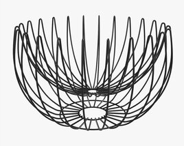 Iron Suspended Wire Basket Modello 3D