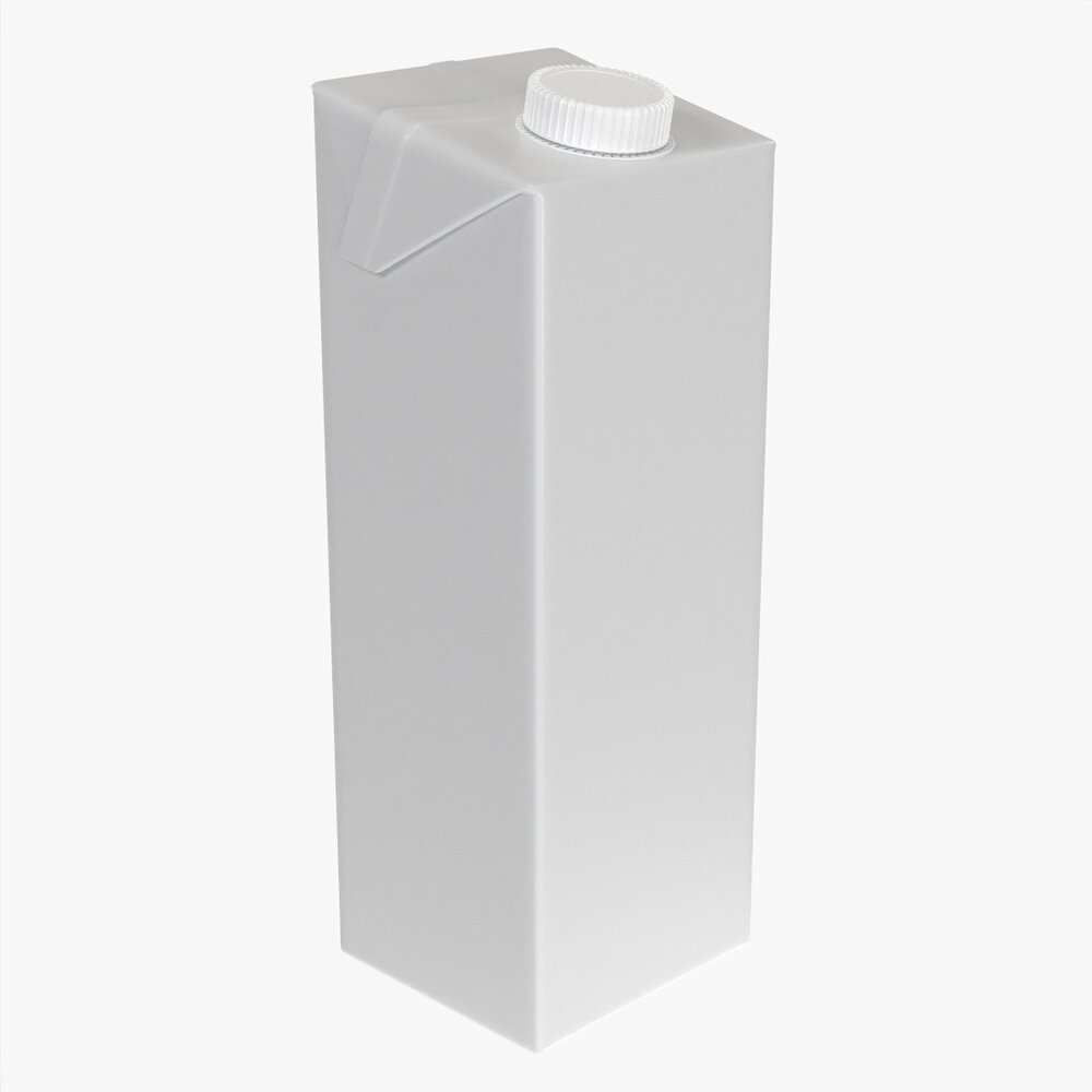 Juice Cardboard 1000 Ml Packaging Mockup 3D модель