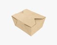 Kraft Paper Take-Away Container Closed Modèle 3d