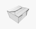 Kraft Paper Take-Away Container Closed 3d model