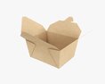 Kraft Paper Take-Away Container Open 3Dモデル