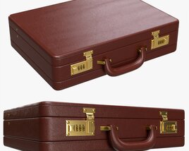 Leather Briefcase Closed Modello 3D