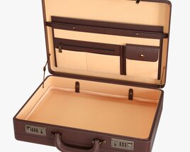Leather Briefcase Open Modello 3D