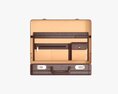 Leather Briefcase Open Modèle 3d
