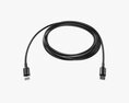 Lightning Cable Double Sided Black 3Dモデル