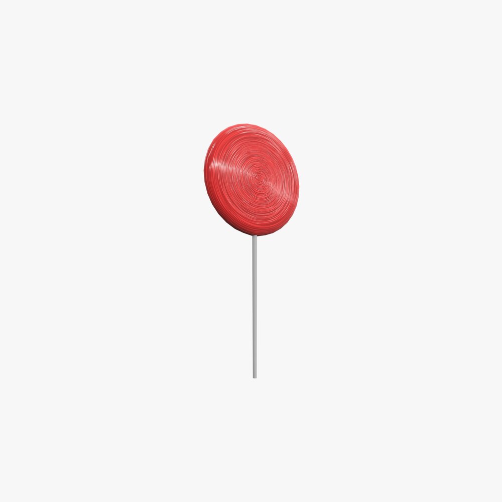 Round Lollipop On Stick 3D model