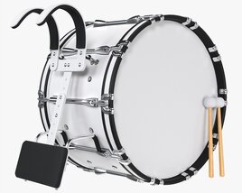Marching Bass Drum With Carrier 3D model