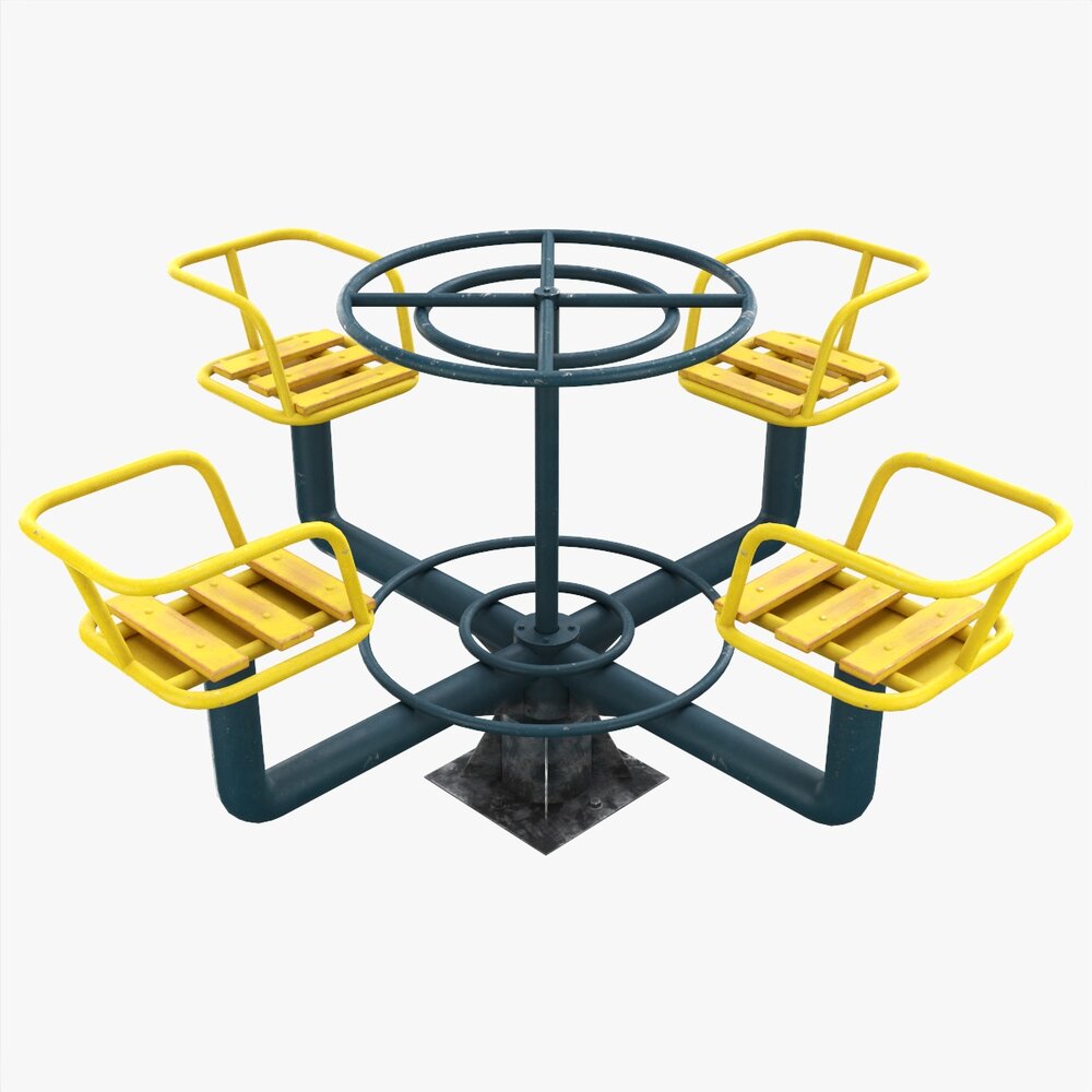 Merry-Go-Round 4-Seat 3D 모델 