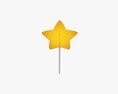 Yellow Red Stars Shaped Lollipop 3d model