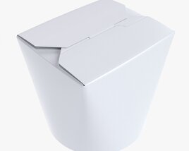Microwavable Paper Take-Away Container Closed 3D-Modell