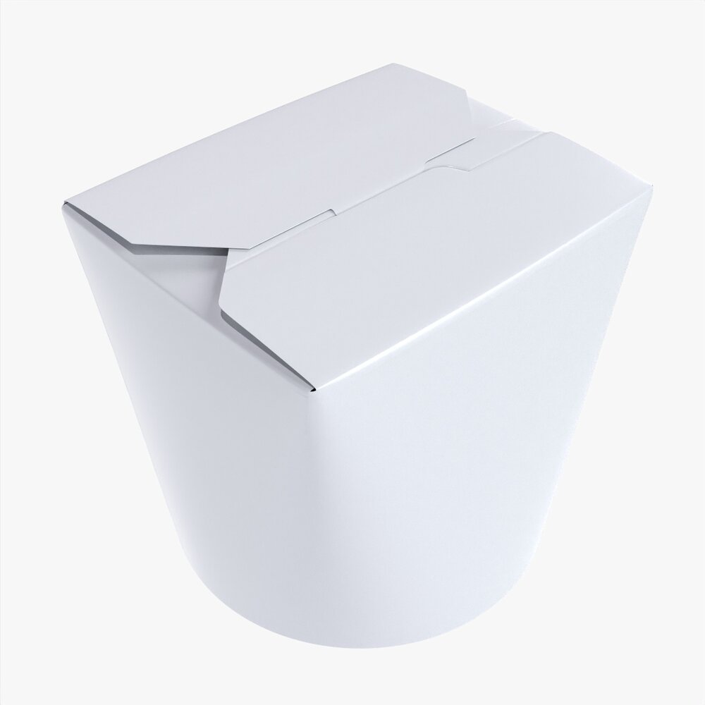 Microwavable Paper Take-Away Container Closed 3D model