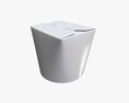Microwavable Paper Take-Away Container Closed 3D 모델 