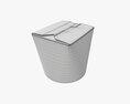Microwavable Paper Take-Away Container Closed 3D-Modell