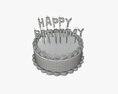 Birthday Cake With Candles 3D-Modell