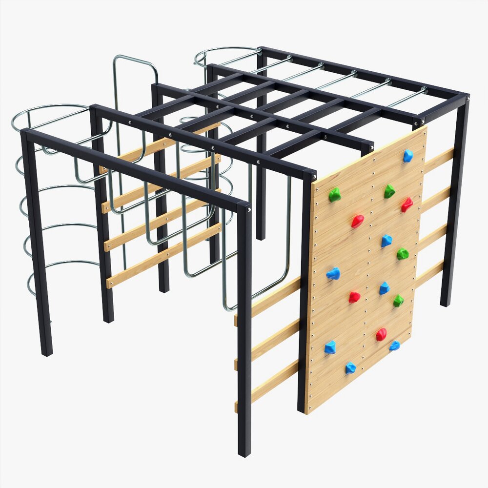 Outdoor Playground Mountain Stairs Set 3D 모델 