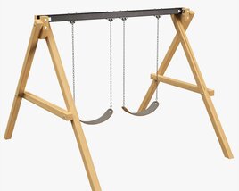 Outdoor Playground Swing Set 01 3D 모델 