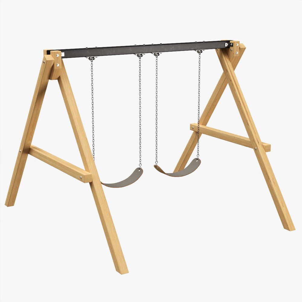 Outdoor Playground Swing Set 01 Modello 3D