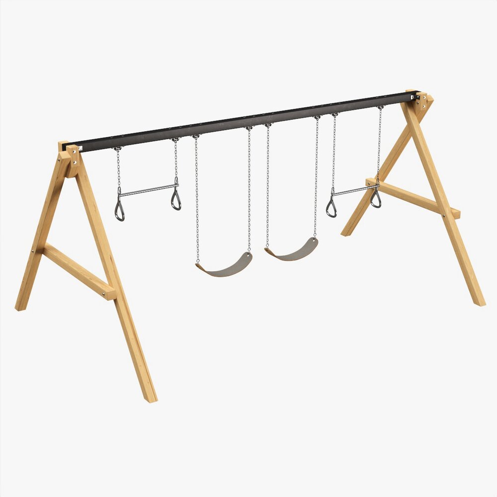 Outdoor Playground Swing Set 02 3D-Modell