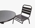 Outdoor Round Dining Table With Chairs Dark 3D模型