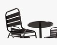 Outdoor Round Dining Table With Chairs Dark 3D-Modell