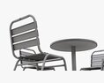 Outdoor Round Dining Table With Chairs Dark Modèle 3d
