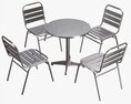 Outdoor Round Dining Table With Chairs Light 3D-Modell