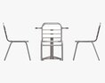 Outdoor Round Dining Table With Chairs Light 3d model