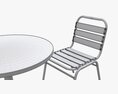 Outdoor Round Dining Table With Chairs Light Modelo 3d