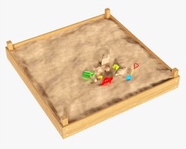 Outdoor Sandbox With Toys Modello 3D