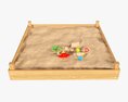 Outdoor Sandbox With Toys 3d model