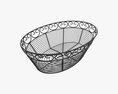Oval Black Metal Basket Modello 3D