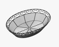 Oval Black Metal Basket 3D-Modell