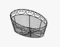Oval Black Metal Basket 3d model