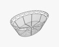 Oval Black Metal Basket 3d model