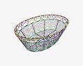 Oval Black Metal Basket Modello 3D